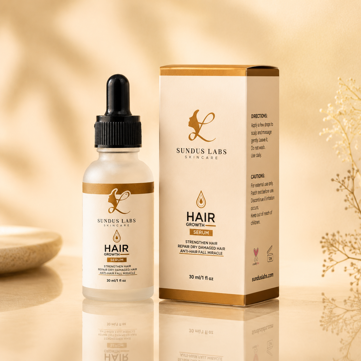 Sundus Labs Hair Growth Serum | Strengthening & Repair Hair Serum